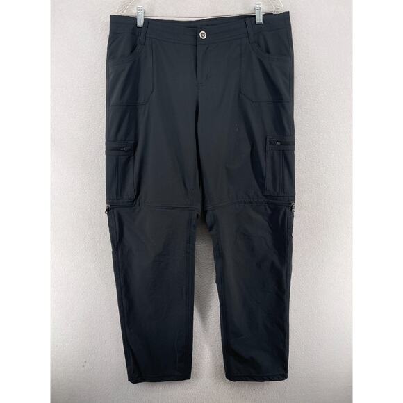 KUHL Pants Womens 16 Horizn RECCO Convertible Shorts Cargo Hiking Ripstop Black - Picture 1 of 15